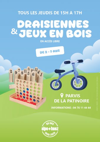 Jeux en bois et draisiennes_Alpe d&rsquo;Huez